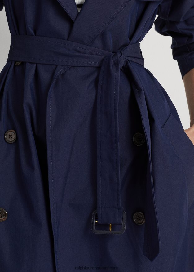 Ralph Lauren naiset puuvillasekoitettu twill-trenssitakki 0Z24ZR4864 hienostunut laivasto