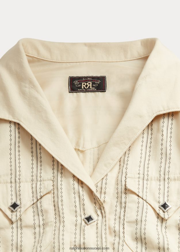 Ralph Lauren naiset raidallinen satiini länsimainen takki 0Z24ZR3634 kerma/musta