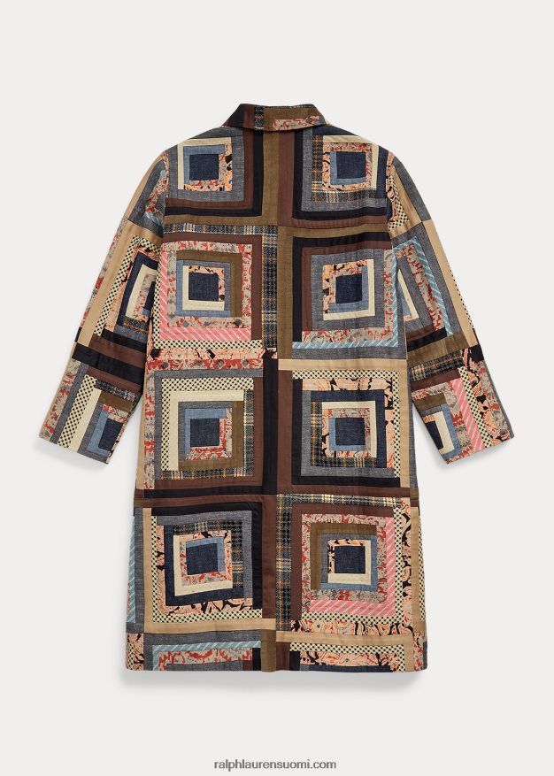 Ralph Lauren naiset rajoitetun erän tilkkutakki 0Z24ZR3656 punainen/rusketus moni