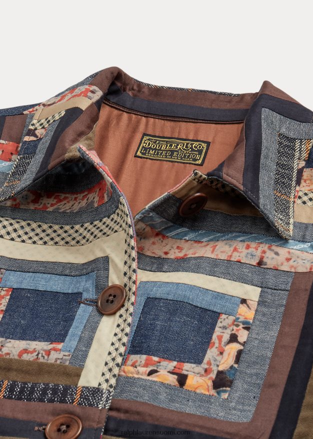 Ralph Lauren naiset rajoitetun erän tilkkutakki 0Z24ZR3656 punainen/rusketus moni