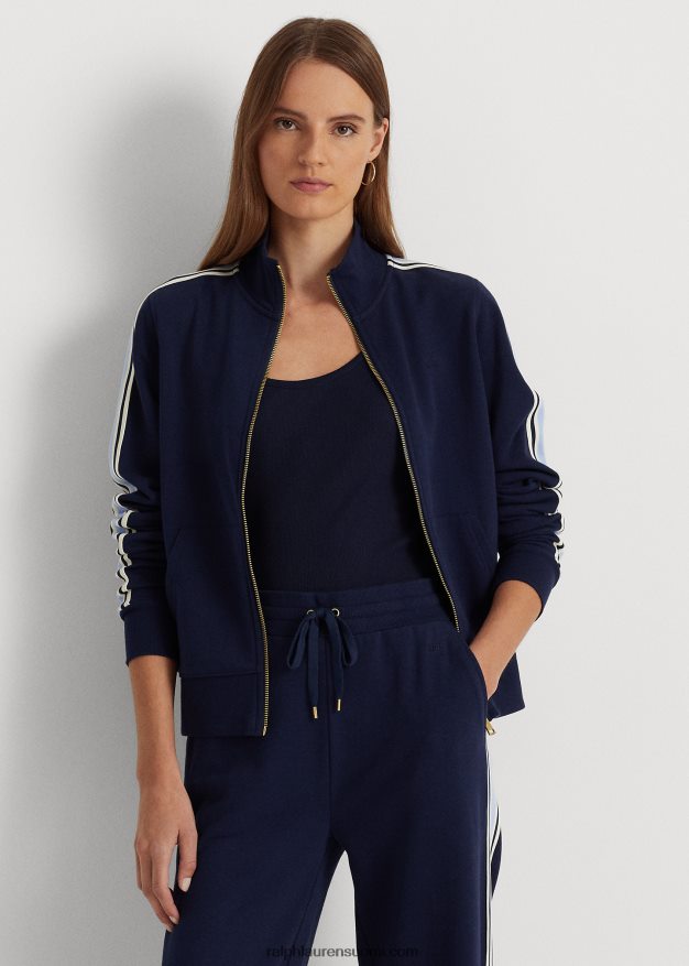 Ralph Lauren naiset ranskalainen froteetakki, jossa vetoketju 0Z24ZR4042 hienostunut laivasto