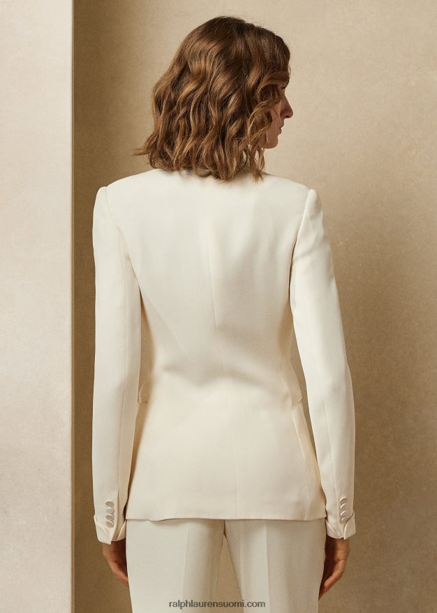 Ralph Lauren naiset sahausvillainen kreppismokkitakki 0Z24ZR3465 lux kerma