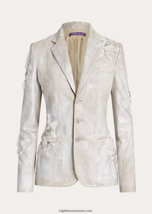 Ralph Lauren naiset skye kukkainen takki 0Z24ZR3556 päällystetty hopea kukka
