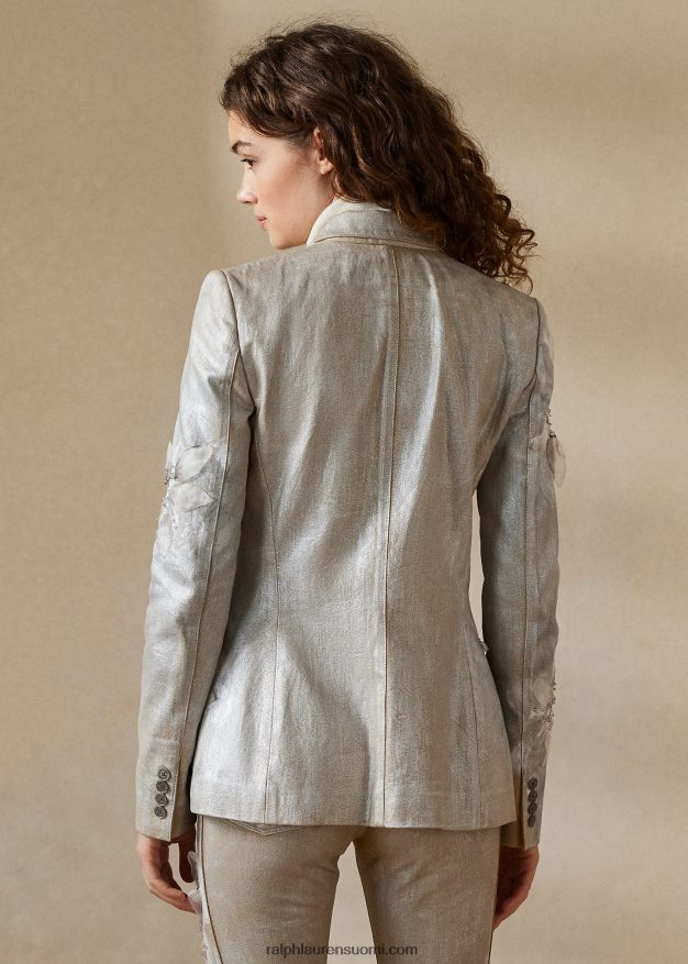 Ralph Lauren naiset skye kukkainen takki 0Z24ZR3556 päällystetty hopea kukka