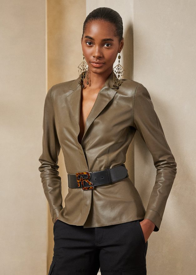 Ralph Lauren naiset sophee lampaannahkainen takki 0Z24ZR9303 oliivi