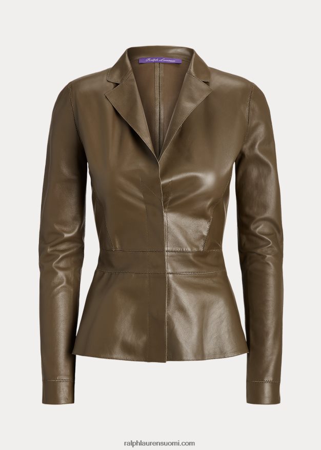 Ralph Lauren naiset sophee lampaannahkainen takki 0Z24ZR9303 oliivi