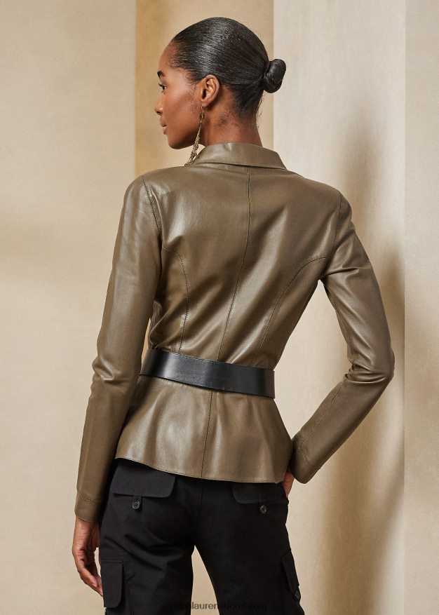 Ralph Lauren naiset sophee lampaannahkainen takki 0Z24ZR9303 oliivi