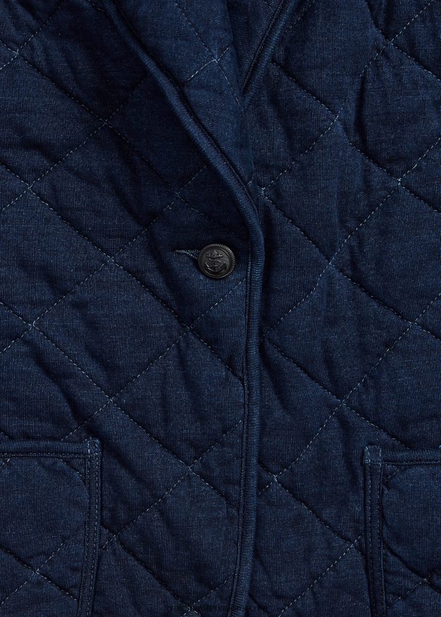 Ralph Lauren naiset tikattu jersey-takki 0Z24ZR3669 indigo