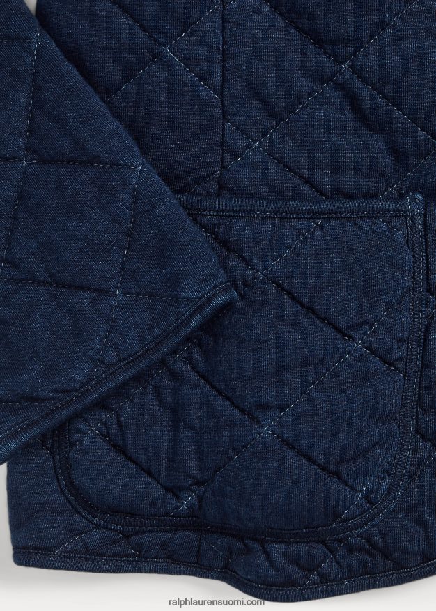 Ralph Lauren naiset tikattu jersey-takki 0Z24ZR3669 indigo