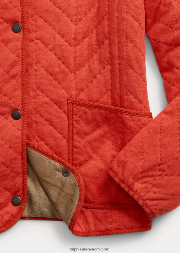 Ralph Lauren naiset tikattu jersey-vuoritakki 0Z24ZR3635 punainen