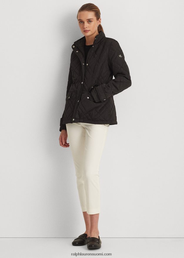 Ralph Lauren naiset tikattu mockneck-takki 0Z24ZR4120 musta