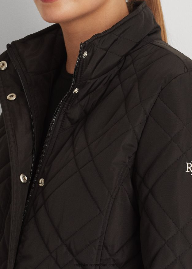 Ralph Lauren naiset tikattu mockneck-takki 0Z24ZR4120 musta