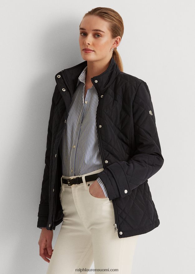 Ralph Lauren naiset tikattu mockneck-takki 0Z24ZR4121 laivasto