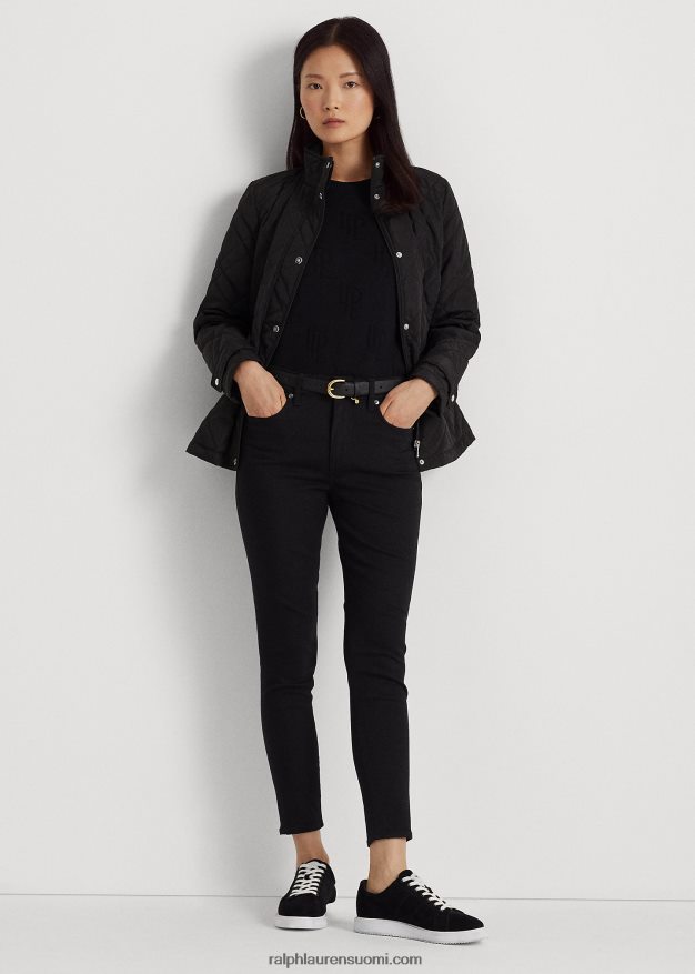 Ralph Lauren naiset tikattu mockneck-takki 0Z24ZR4459 musta