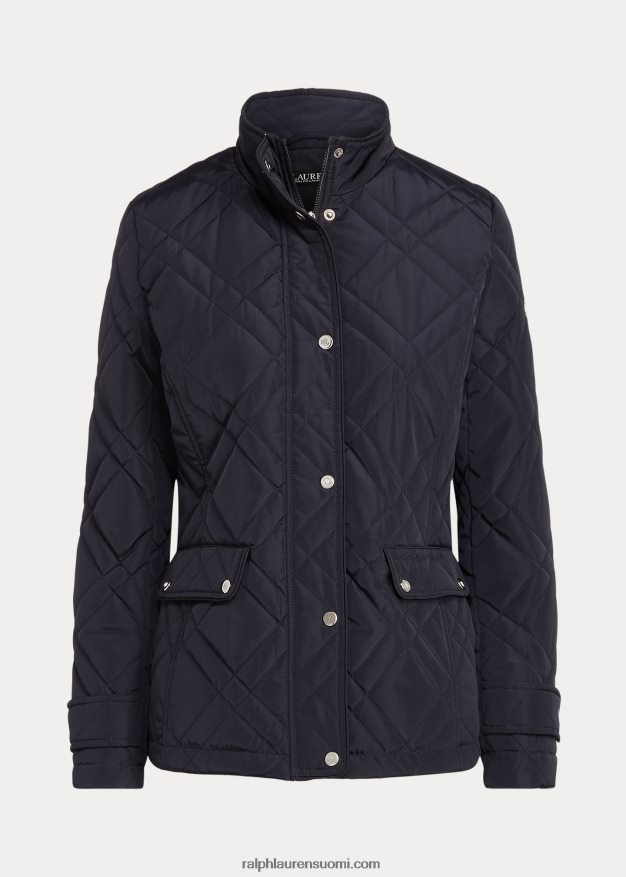 Ralph Lauren naiset tikattu mockneck-takki 0Z24ZR4460 tumma laivasto