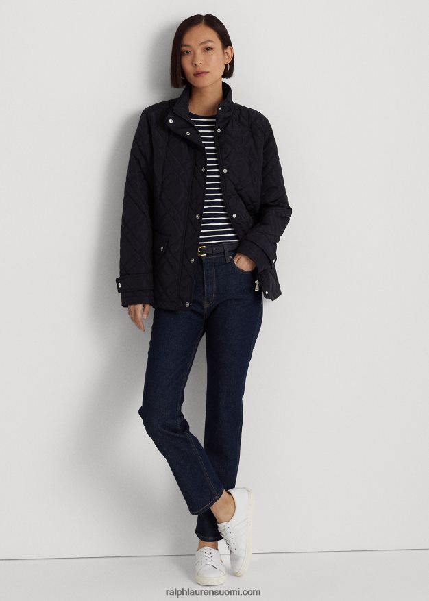 Ralph Lauren naiset tikattu mockneck-takki 0Z24ZR4460 tumma laivasto