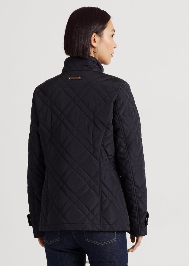 Ralph Lauren naiset tikattu mockneck-takki 0Z24ZR4460 tumma laivasto