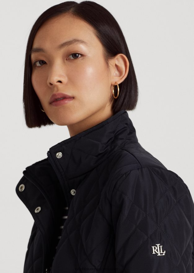 Ralph Lauren naiset tikattu mockneck-takki 0Z24ZR4460 tumma laivasto