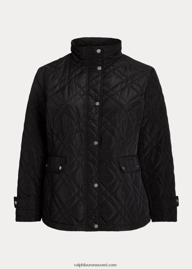 Ralph Lauren naiset tikattu mockneck-takki 0Z24ZR4706 musta