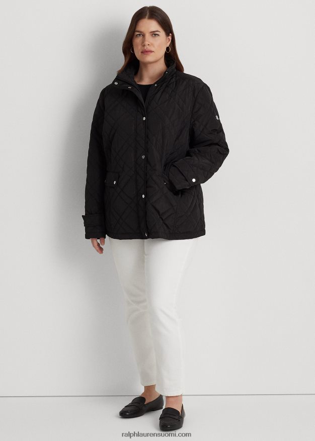 Ralph Lauren naiset tikattu mockneck-takki 0Z24ZR4706 musta