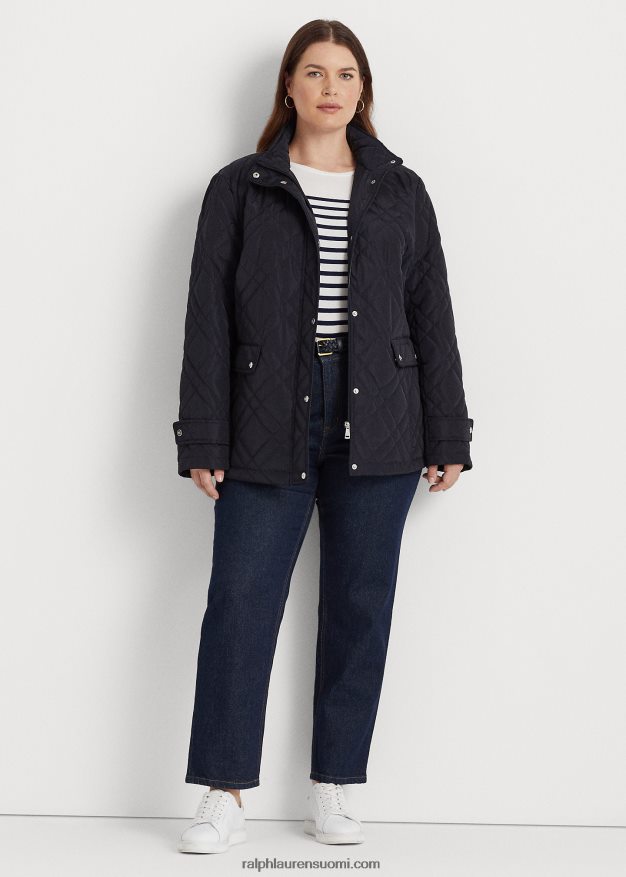 Ralph Lauren naiset tikattu mockneck-takki 0Z24ZR4707 tumma laivasto