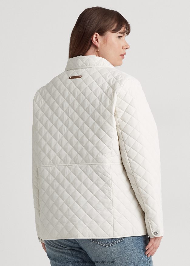 Ralph Lauren naiset timanttitikattu takki 0Z24ZR4705 valkoinen