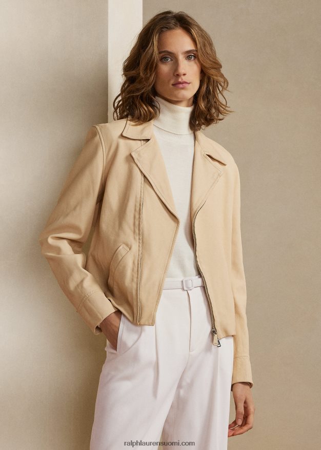 Ralph Lauren naiset torin lampaannahkainen takki 0Z24ZR3548 vaalea