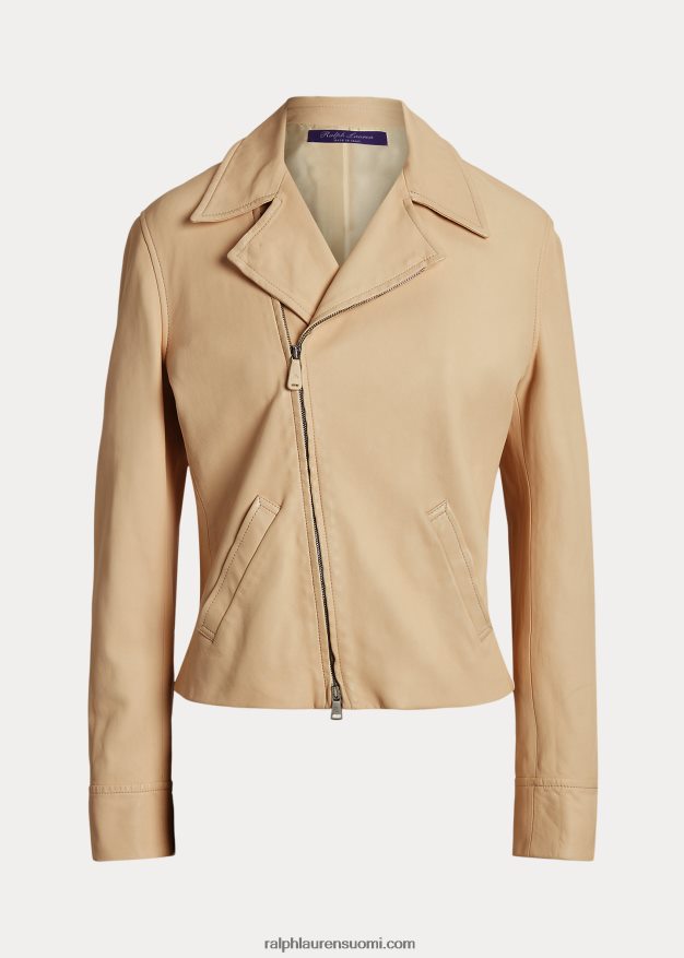 Ralph Lauren naiset torin lampaannahkainen takki 0Z24ZR3548 vaalea