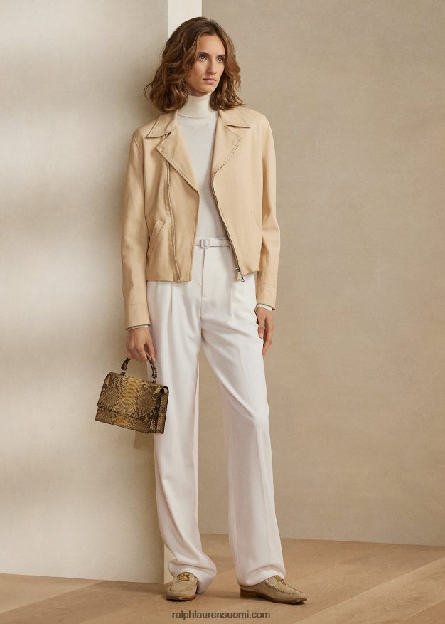 Ralph Lauren naiset torin lampaannahkainen takki 0Z24ZR3548 vaalea