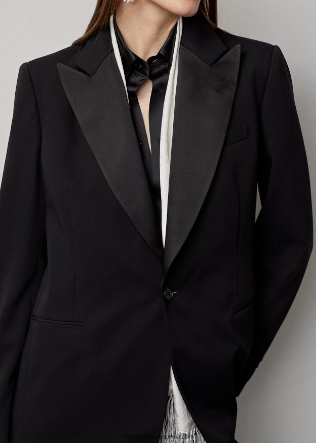 Ralph Lauren naiset truett-villainen gabardiini-smokkitakki 0Z24ZR9331 musta