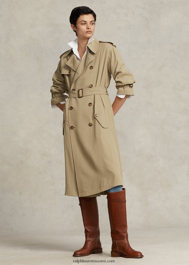 Ralph Lauren naiset twill trenssitakki 0Z24ZR9204 aavikon khaki