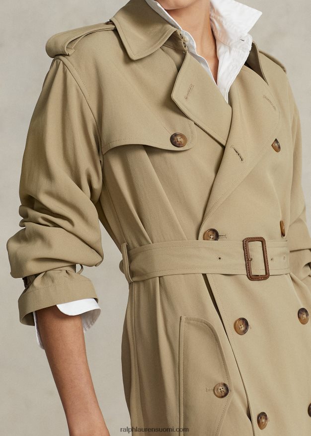 Ralph Lauren naiset twill trenssitakki 0Z24ZR9204 aavikon khaki