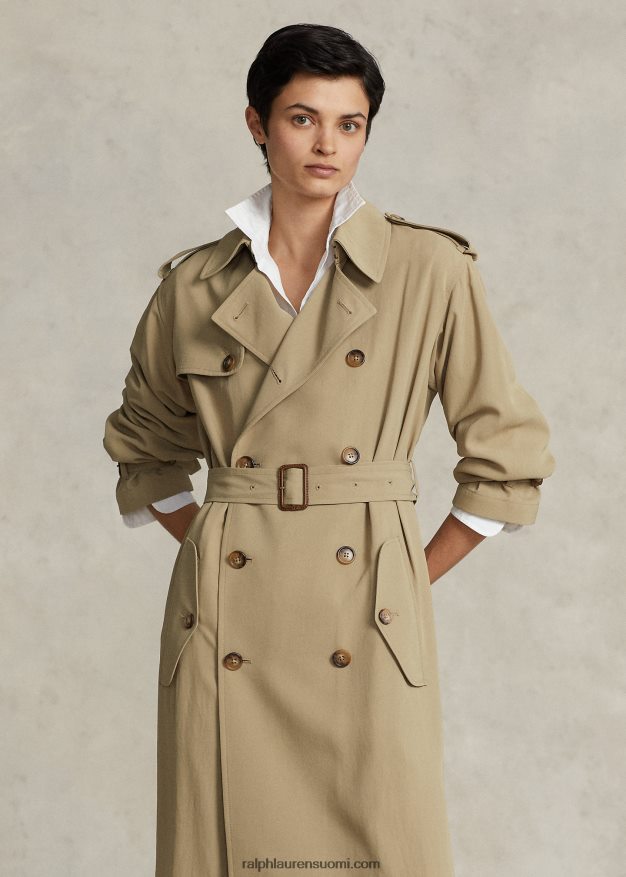 Ralph Lauren naiset twill trenssitakki 0Z24ZR9204 aavikon khaki