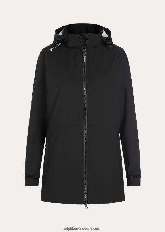 Ralph Lauren naiset vettä hylkivä joustava hupullinen takki 0Z24ZR3747 musta