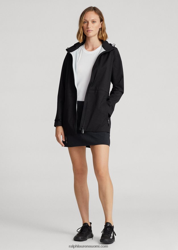Ralph Lauren naiset vettä hylkivä joustava hupullinen takki 0Z24ZR3747 musta