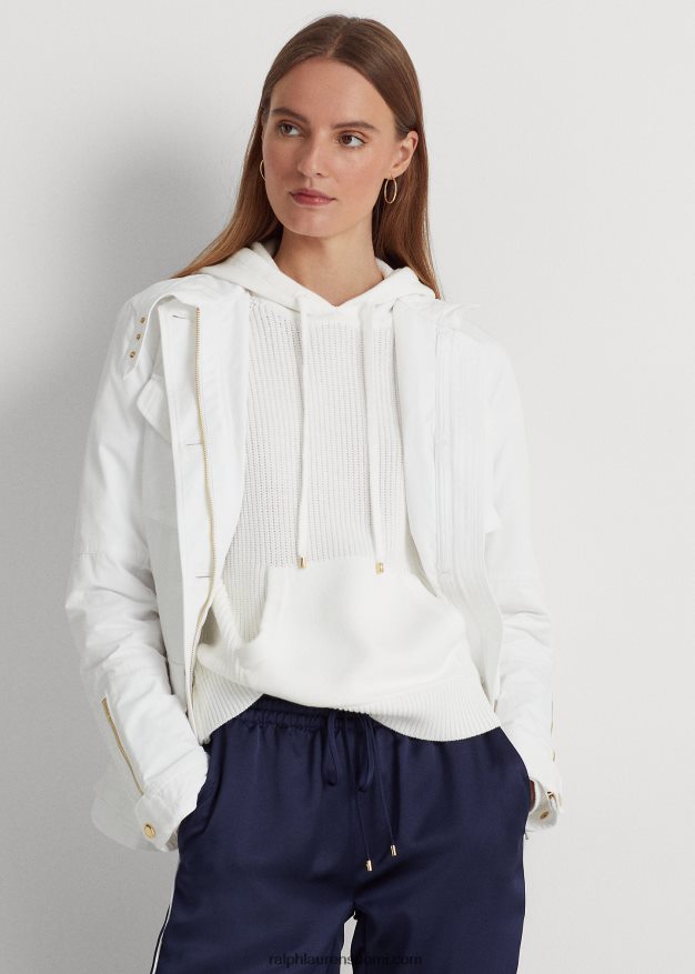 Ralph Lauren naiset vettä hylkivä taft-kenttätakki 0Z24ZR4873 valkoinen