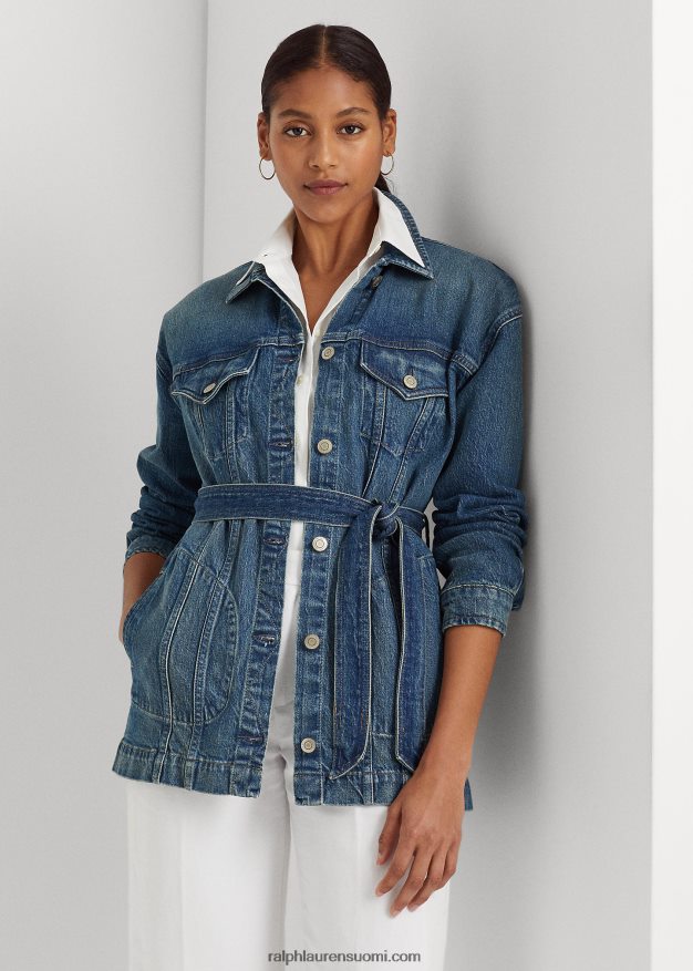 Ralph Lauren naiset vyöllinen farkkutakki 0Z24ZR4056 rangeland pesu