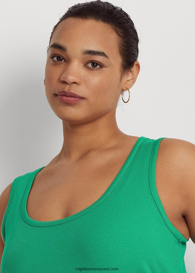 Ralph Lauren naiset joustava puuvillasäiliö 0Z24ZR4524 palmun lehtiä