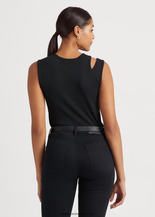 Ralph Lauren naiset puuvillasekoitetta jersey-leikkaussäiliö 0Z24ZR3861 musta