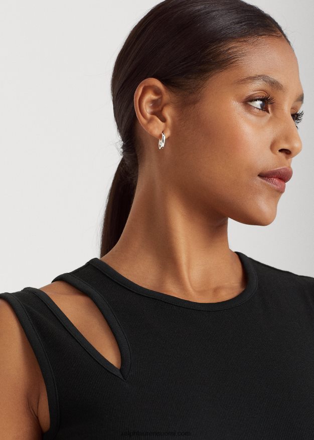 Ralph Lauren naiset puuvillasekoitetta jersey-leikkaussäiliö 0Z24ZR3861 musta