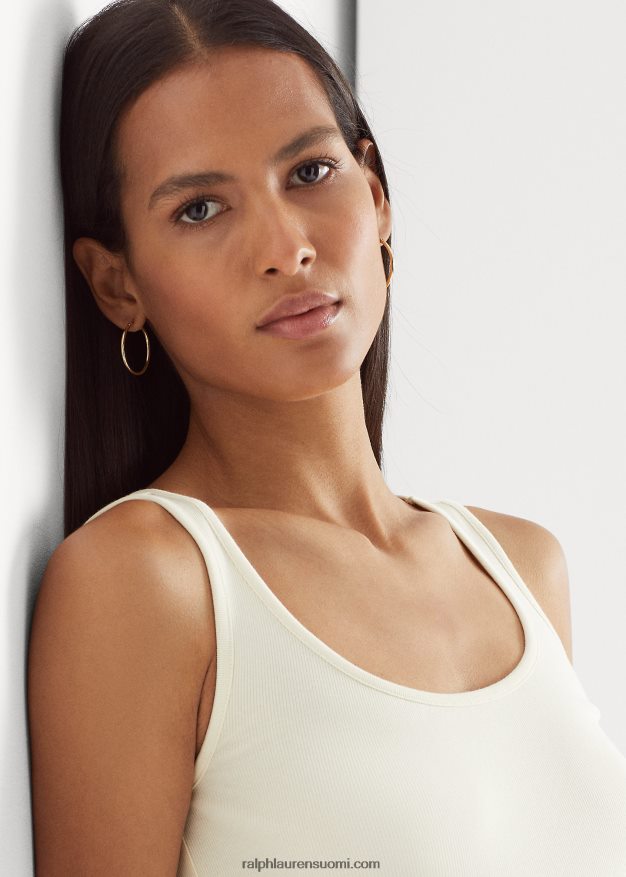 Ralph Lauren naiset puuvillasekoitettu toppi 0Z24ZR3827 mascarpone-kermaa