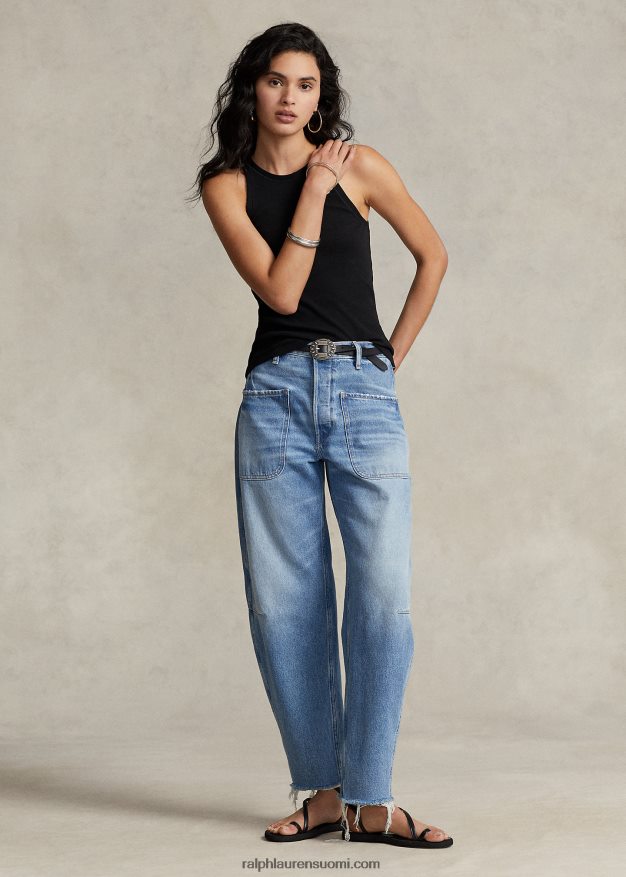 Ralph Lauren naiset resori puuvillainen toppi 0Z24ZR2871 musta