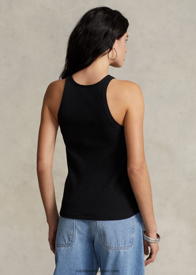 Ralph Lauren naiset resori puuvillainen toppi 0Z24ZR2871 musta