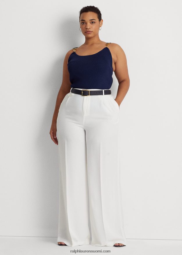 Ralph Lauren naiset rib-neulottu toppi 0Z24ZR4811 hienostunut laivasto