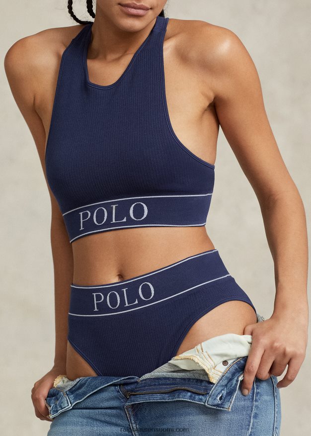 Ralph Lauren naiset saumaton leikattu jalokivitankki 0Z24ZR3366 laivasto