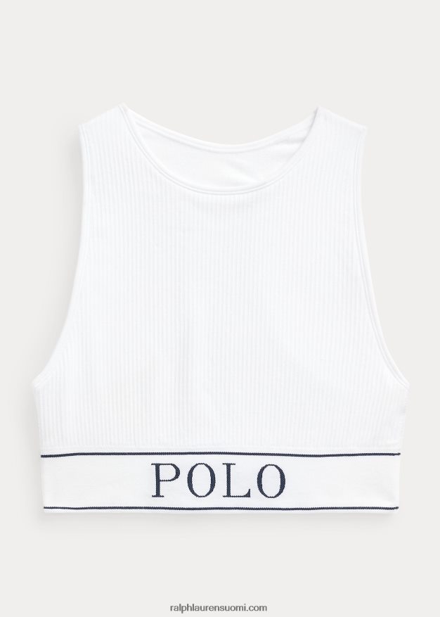 Ralph Lauren naiset saumaton leikattu jalokivitankki 0Z24ZR3367 valkoinen pilvi