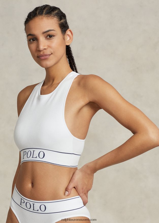 Ralph Lauren naiset saumaton leikattu jalokivitankki 0Z24ZR3367 valkoinen pilvi