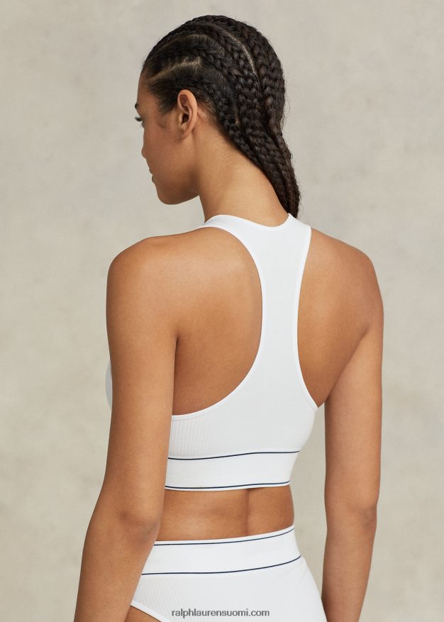 Ralph Lauren naiset saumaton leikattu jalokivitankki 0Z24ZR3367 valkoinen pilvi