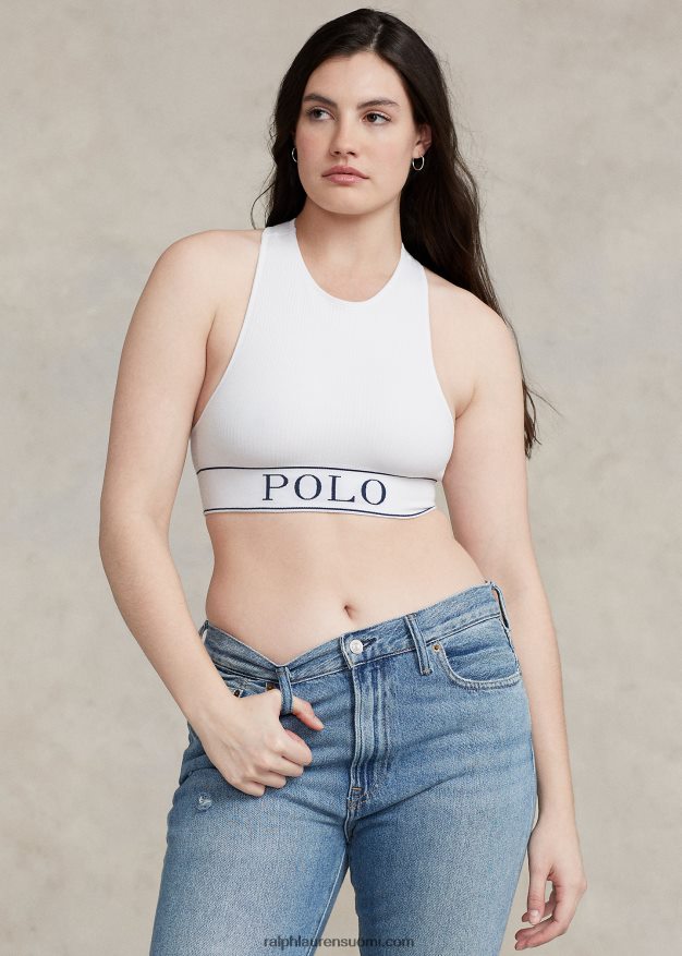 Ralph Lauren naiset saumaton leikattu jalokivitankki 0Z24ZR3367 valkoinen pilvi