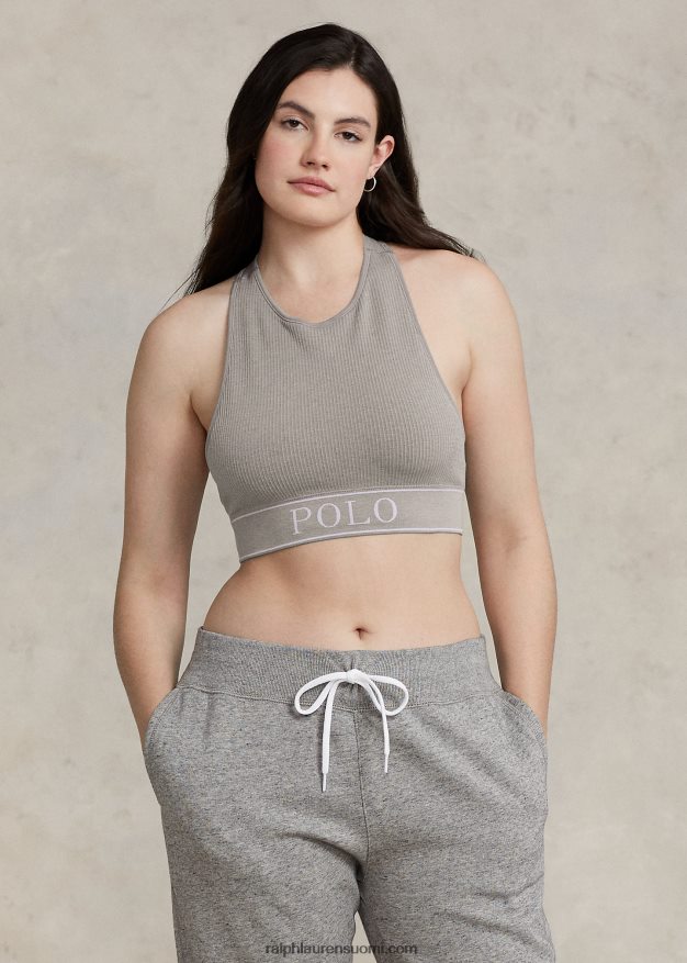 Ralph Lauren naiset saumaton leikattu jalokivitankki 0Z24ZR3368 kanervanharmaa